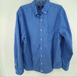 Vineyard Vines Murray Large Blue Gingham Long Sleeve